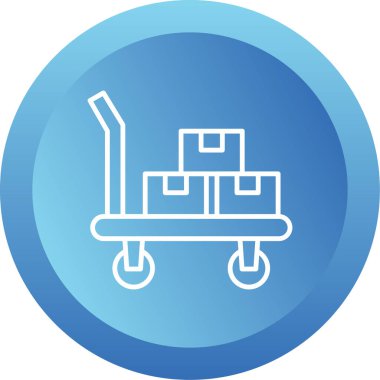 bagaj arabası ağ simgesi, vektör illüstrasyonu 