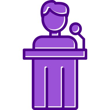 Siyaset ikonu. Web için basit bir konferans vektör simgesi çizimi