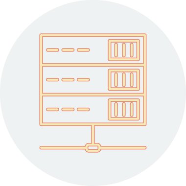 bilgisayar sunucu simgesi, vektör illüstrasyonu basit tasarım