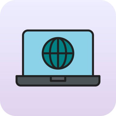 dizüstü bilgisayar simgesi, vektör illüstrasyonu basit tasarım