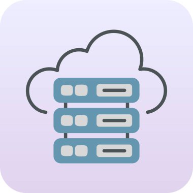 Bulut Sunucusu simgesi, vektör illüstrasyonu basit tasarım