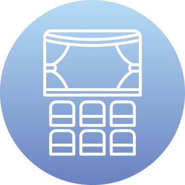 Tiyatro Web simgesi, vektör illüstrasyonu