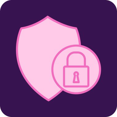 Güvenlik kalkanı simgesi, vektör illüstrasyonu