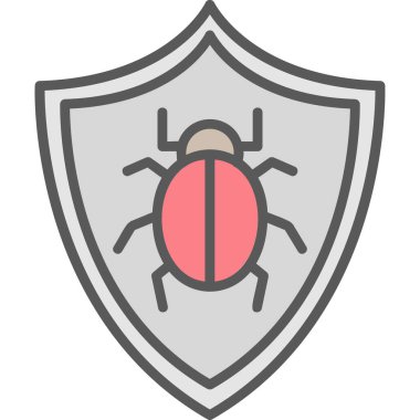 Antivirüs web simgesi, vektör çizimi