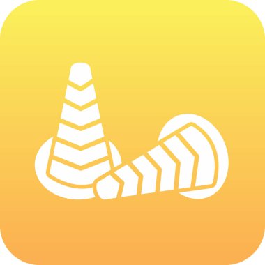 Trafik Konileri web simgesi, vektör illüstrasyonu