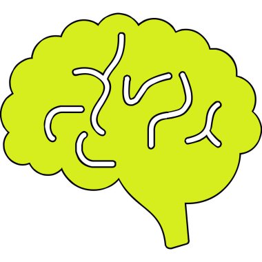 Beyin. Web simgesi basit illüstrasyon 