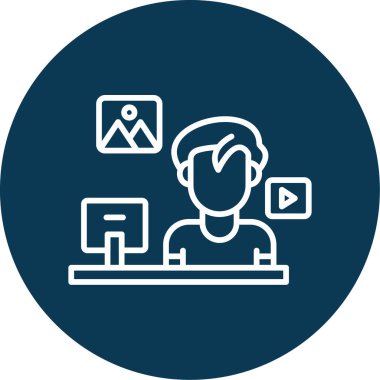 İş yeri. Web simgesi vektör illüstrasyonu