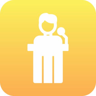 Siyaset ikonu. Web için basit bir konferans vektör simgesi çizimi