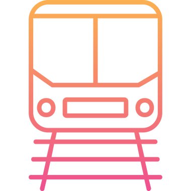 Demiryolu raylarındaki tren simgesi, vektör illüstrasyonu 