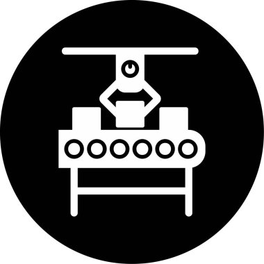 Üretim süreci simgesi, vektör illüstrasyonu basit tasarım