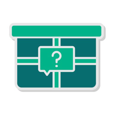 Gizem Kutusu simgesi, vektör illüstrasyonu basit tasarım