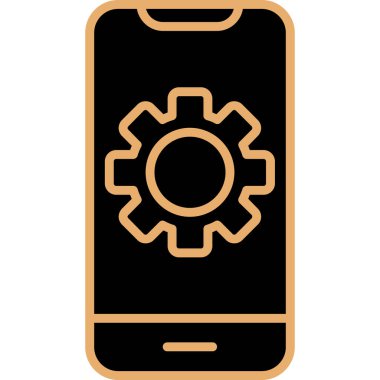akıllı telefon ayarlama web simgesi vektör çizimi 