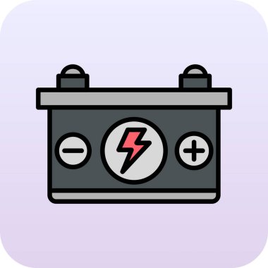 Araba pil simgesi, vektör çizim 