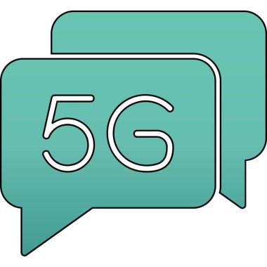 5g konuşma simgesi vektör illüstrasyonu