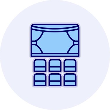 Tiyatro Web simgesi, vektör illüstrasyonu