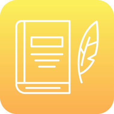 Edebiyat. Web simgesi basit illüstrasyon 