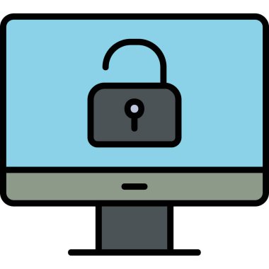 Güvenli olmayan bilgisayar vektör simgesi modern basit illüstrasyon