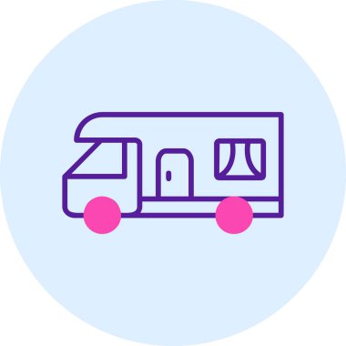 karavan web simgesi basit illüstrasyon