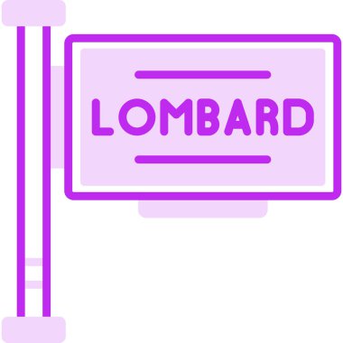 Lombard imza web simgesi, vektör illüstrasyonu