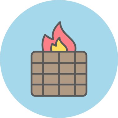 Firewall web simgesi basit illüstrasyon