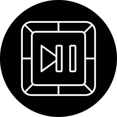 Duraklat düğmesini çal, simge. Web için vektör illüstrasyonu