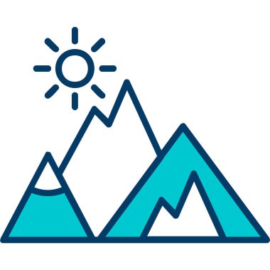 Dağlar. Web simgesi basit illüstrasyon  