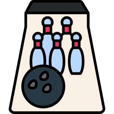 Bowling topu kutsal kişilerin resmi, vektör çizim 