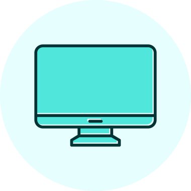 Bilgisayar monitörü. Web simgesi basit illüstrasyon 