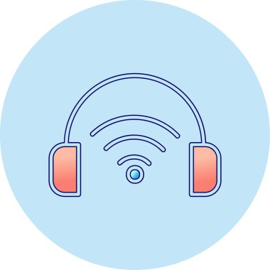 Çevrimiçi Podcast ikon vektör çizimi