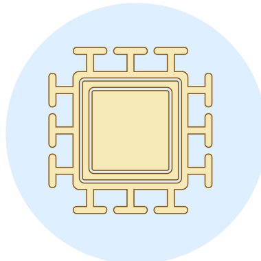  Mikroçip. Web simgesi basit illüstrasyon