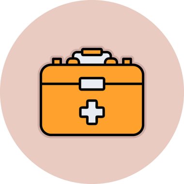 İlk Yardım Kit web simgesi, vektör illüstrasyonu 