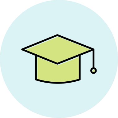 mezuniyet şapkası, web simgesi basit illüstrasyon
