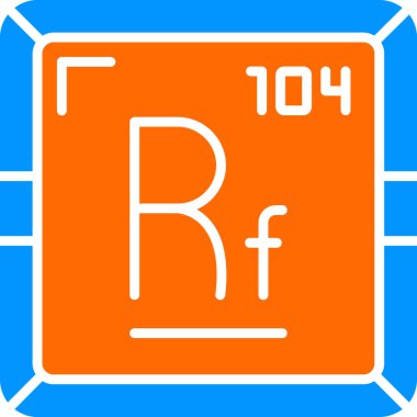 Rutherfordium web simgesi, vektör illüstrasyonu