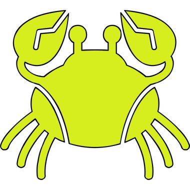 Yengeç simgesi, vektör illüstrasyonu basit tasarım 