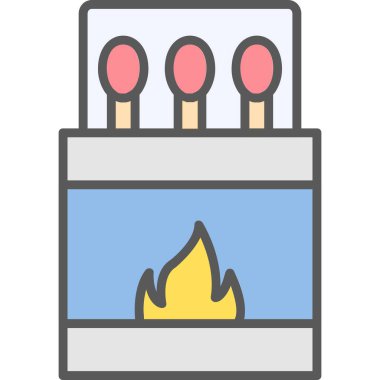 Kibrit. Web simgesi basit illüstrasyon 