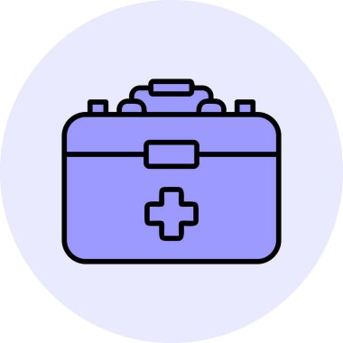 İlk Yardım Kit web simgesi, vektör illüstrasyonu 