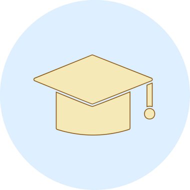 mezuniyet şapkası, web simgesi basit illüstrasyon