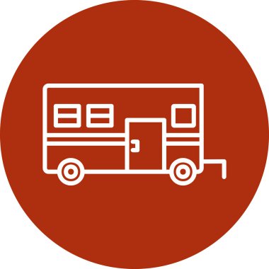 Camper van simge vektör çizim