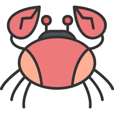 Yengeç simgesi, vektör illüstrasyonu basit tasarım 