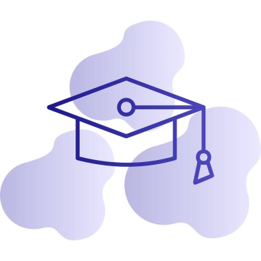 Mortarboard web simgesi basit illüstrasyon