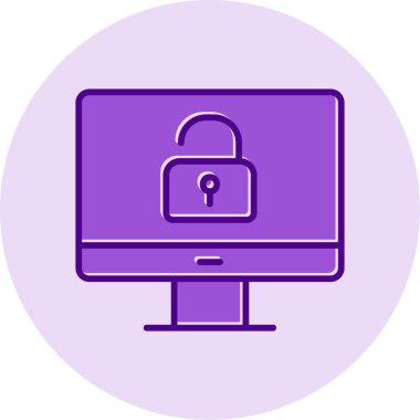 Güvenli olmayan bilgisayar vektör simgesi modern basit illüstrasyon