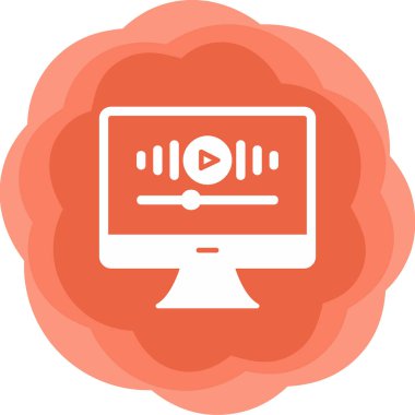 Müzik Video simgesinin vektör illüstrasyonu