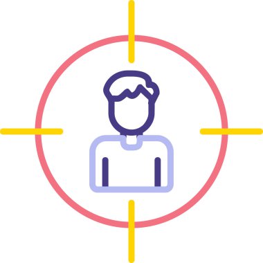 İnsan hedef simgesi, vektör illüstrasyonu basit tasarım