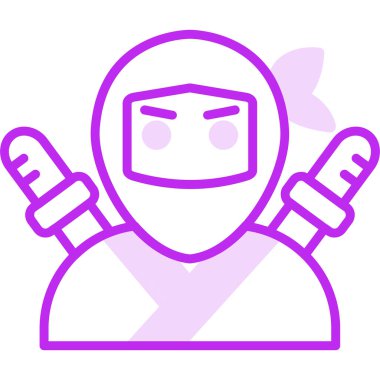 Ninja simgesi vektör illüstrasyonu 