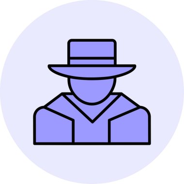 Şapkalı adam. Web simgesi basit illüstrasyon