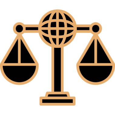 Uluslararası Hukuk simgesinin vektör illüstrasyonu