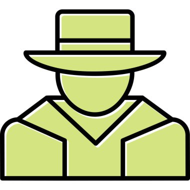 Şapkalı adam. Web simgesi basit illüstrasyon