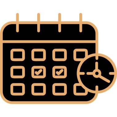 Zamanlama simgesi, vektör illüstrasyonu