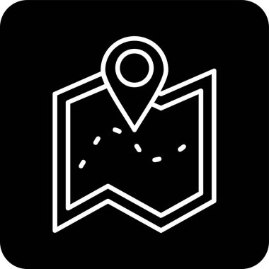 harita simgesinin vektör illüstrasyonu 