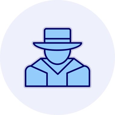 Şapkalı adam. Web simgesi basit illüstrasyon